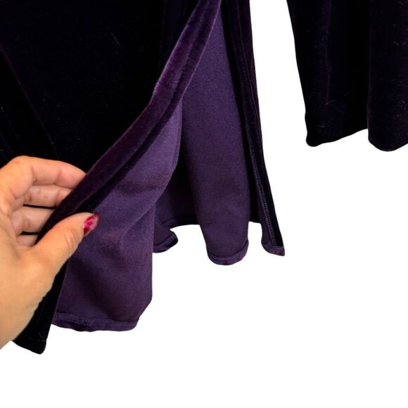 Ladies Vintage 80’s Sunshine Starshine Deep Purple Velour Tunic Top Size 14 - Picture 2 of 13